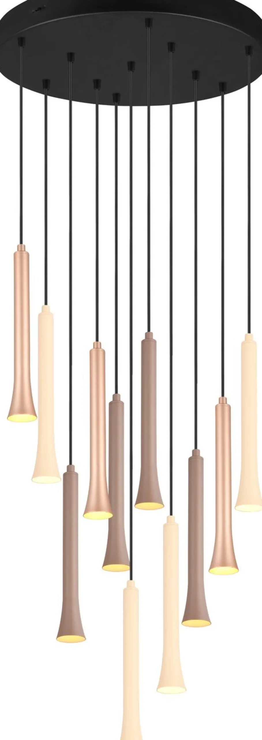 LED-riippuvalaisin Trio Fiato, 11-os, 40cm, mattamusta/moniväri