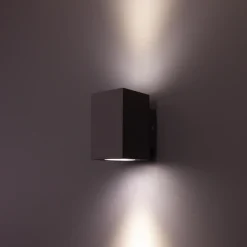 LED-seinävalaisin FTLIGHT Style Square 2x3W IP54 4000K grafiitinharmaa