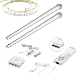 LED-valaisinsetti kaappiin Limente ovitunnistin virtalähde 4m IP20 24V, eri vaihtoehtoja