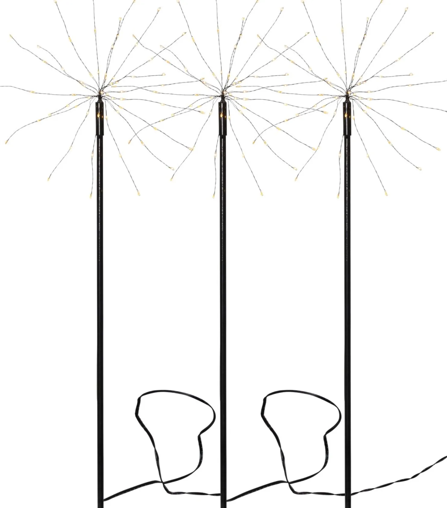 LED-valokoriste Star Trading Firework Outdoor, 3-osainen, musta