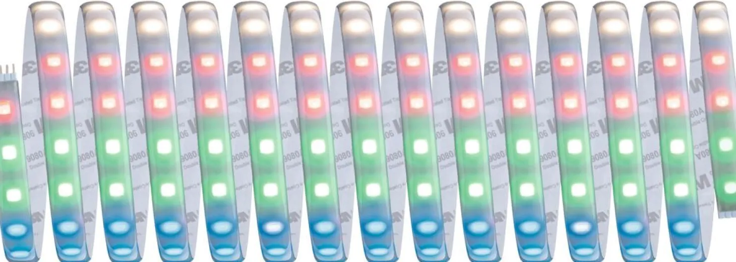 LED-valonauha Paulmann MaxLED 500, Smart Home Zigbee 3.0, aloituspakkaus, 5m, IP44, 33W, 350lm/m, 60LEDs/m, RGBW+, 80VA