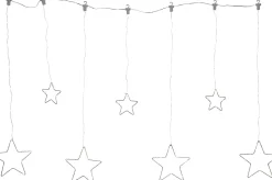 LED-valoverho Star Trading Dew Drop Stars, 120x80cm, hopea