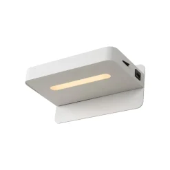 LED-yöpöytävalaisin Lucide Atkin 14x25x11,5cm 5W valkoinen