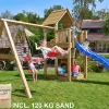Leikkikeskus Jungle Gym Cubby ja Swing Module X'tra sis. 120 kg hiekkaa ja sinisen liukumäen