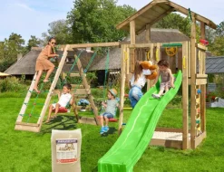 Leikkitorni Jungle Gym Chalet 2.1, 2-Climb Module 220, liukumäki ja 120 kg hiekkaa