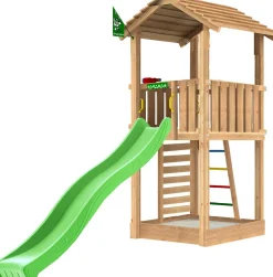 Leikkitorni Jungle Gym Cottage 2.1, vihreä liukumäki
