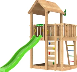 Leikkitorni Jungle Gym Mansion 2.1, liukumäki ja 120 kg hiekkaa
