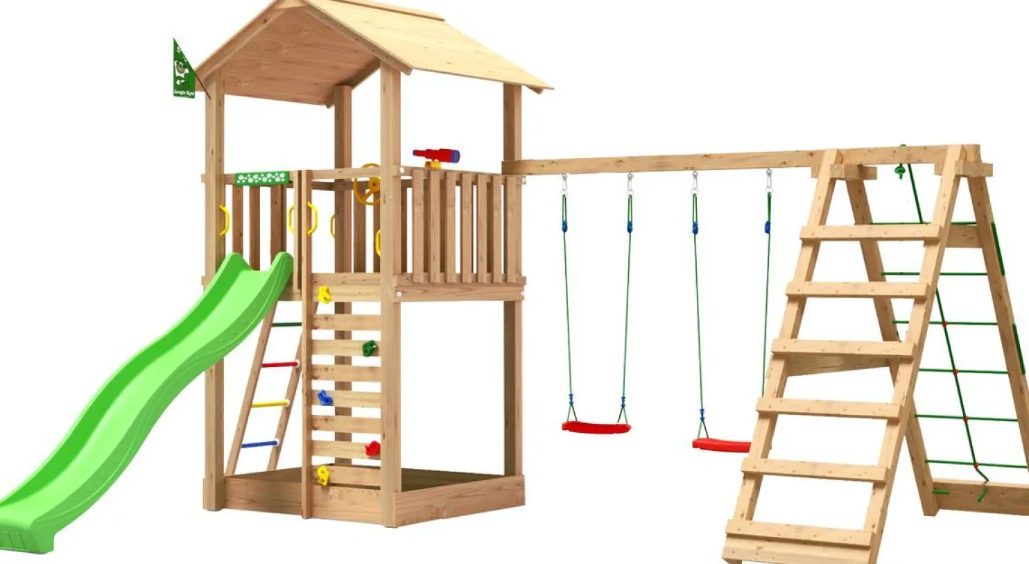 Leikkitorni Jungle Gym Sierra 2.1, 2-Climb Module 220, liukumäki