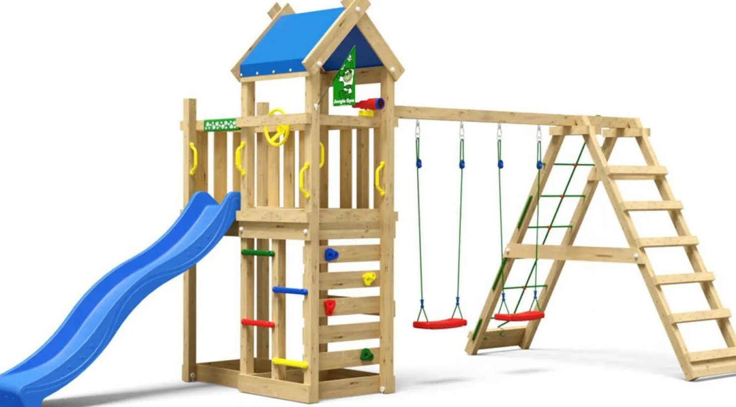 Leikkitornikokonaisuus Jungle Gym Nomad, 2-Climb Module 200, liukumäki