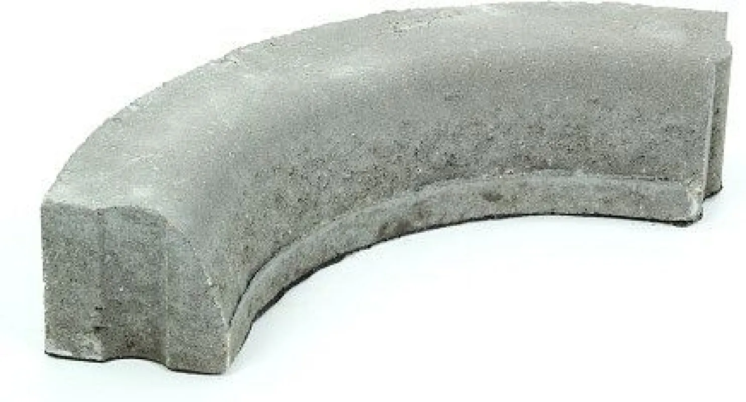 Liimattava reunakivi Rudus kulma R250 kovera 490x130x120 mm sileä harmaa