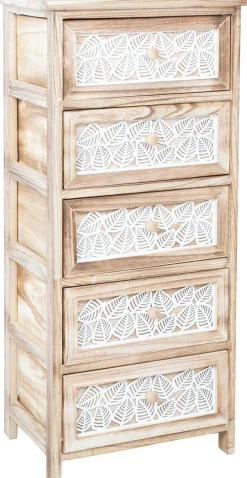 Lipasto Home4You KASEKE 5 säilytysosalla 40x29x90 cm, luonnonväri, beige