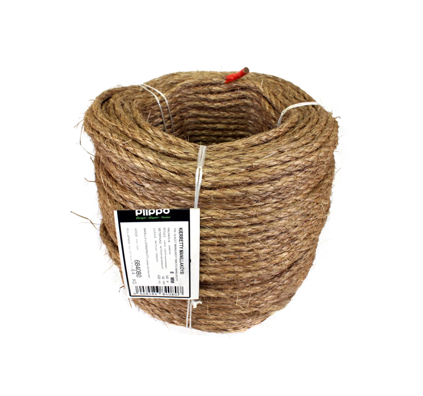 Manillakieppi Piippo kierretty 8mm x 140m