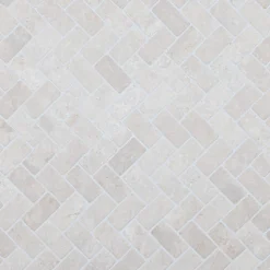 Marmorimosaiikki Qualitystone Herringbone White, 30 x 60 mm