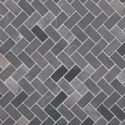 Marmorimosaiikki Qualitystone Herringbone Gray, 30 x 60 mm