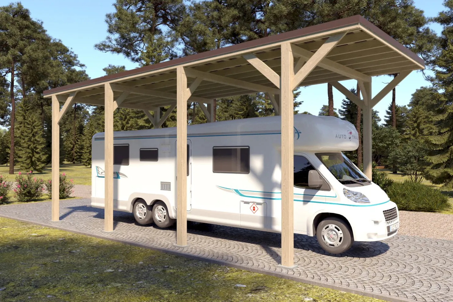 Matkailuautokatos Holzbrüder Ralf 32m2