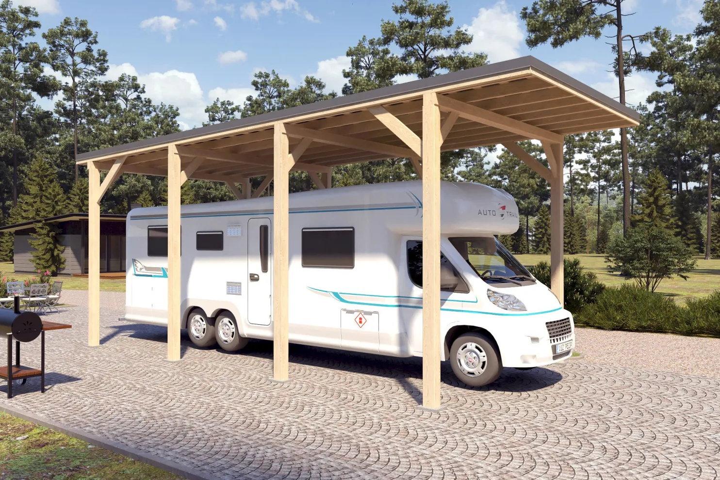Matkailuautokatos Holzbrüder Ralf 32m2