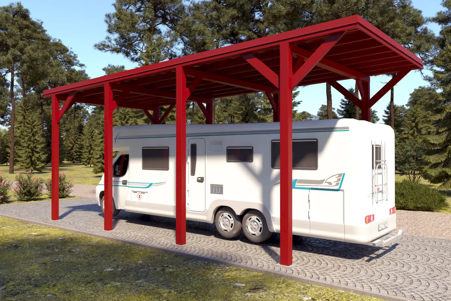 Matkailuautokatos Holzbrüder Ralf 32m2