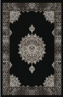Matto Linento Eexfab 649 120x180cm musta/luonnonvalkoinen