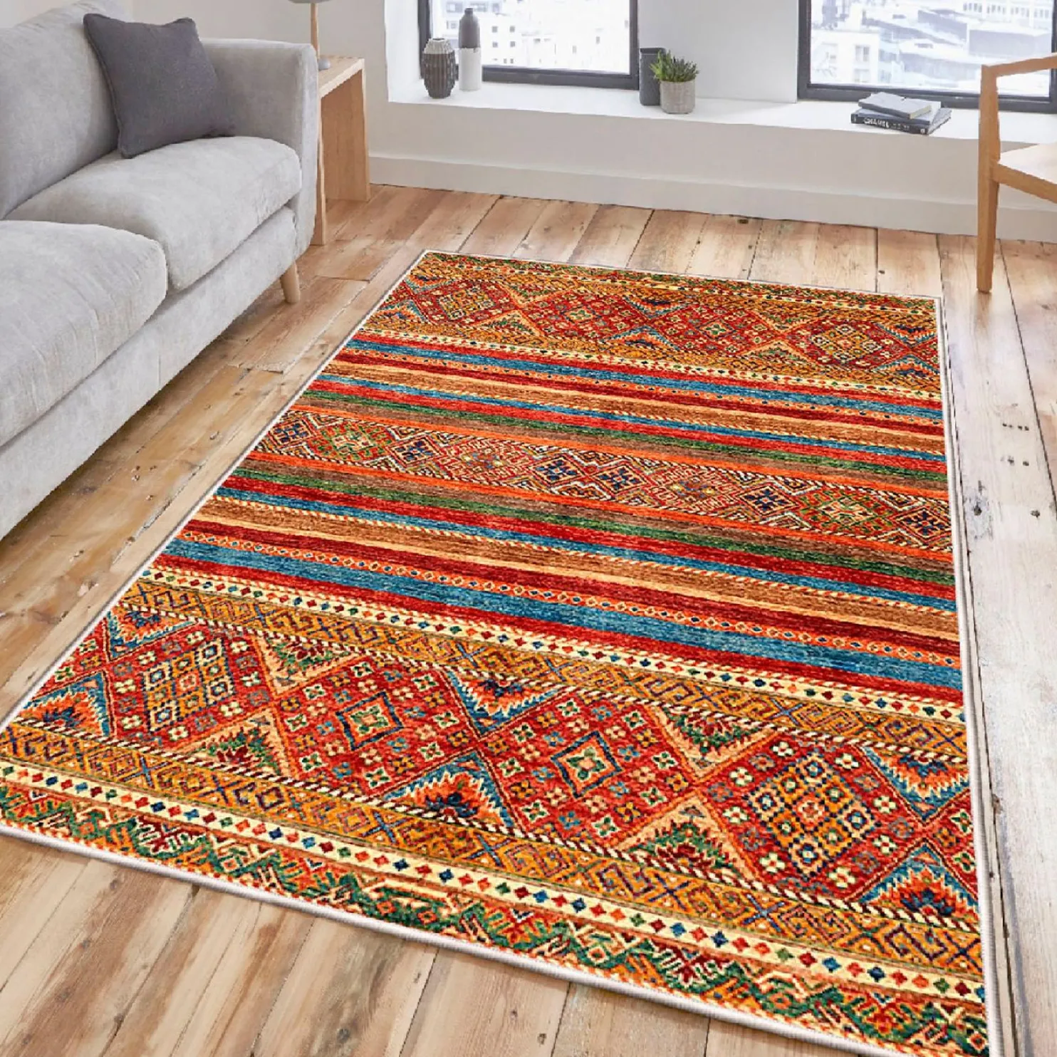 Matto Linento Woosonil Eljas 50x80cm punainen/oranssi