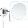 Meikkipeili Smedbo Outline Dual light Ø200 mm,valolla ja hipaisukytkimellä 5-kertainen suurennos kantikas