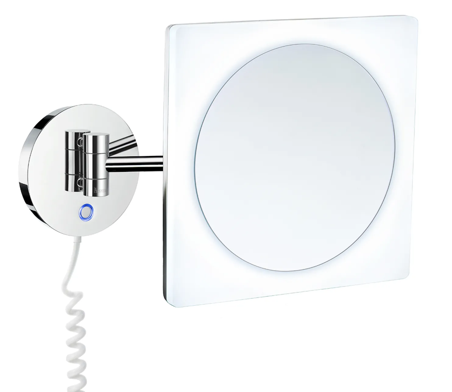 Meikkipeili Smedbo Outline Dual light Ø200 mm,valolla ja hipaisukytkimellä 5-kertainen suurennos kantikas