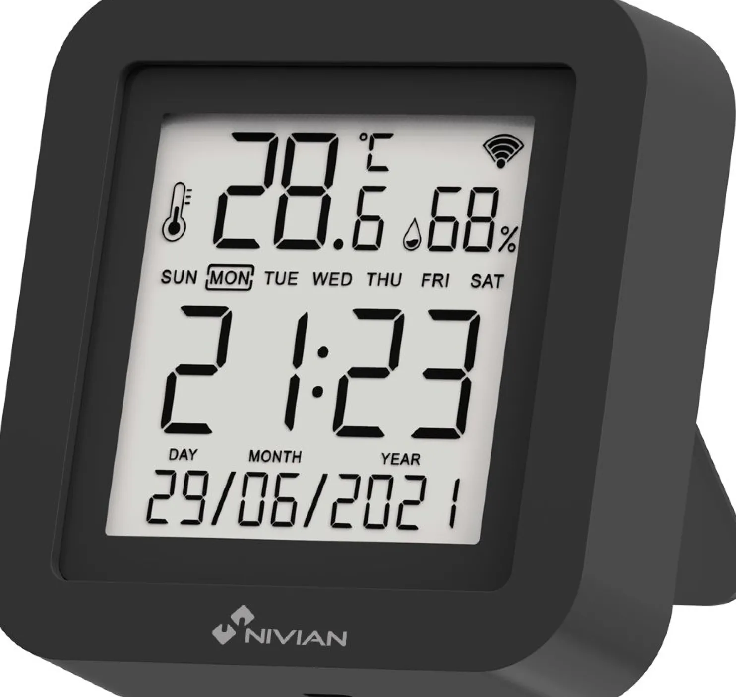Monitoimilämpöpumppuohjain Celotron Nivian Smart, lämpötilan ja kosteuden mittaus, hälytys, integroitu infrapunakaukosäädin, WiFi
