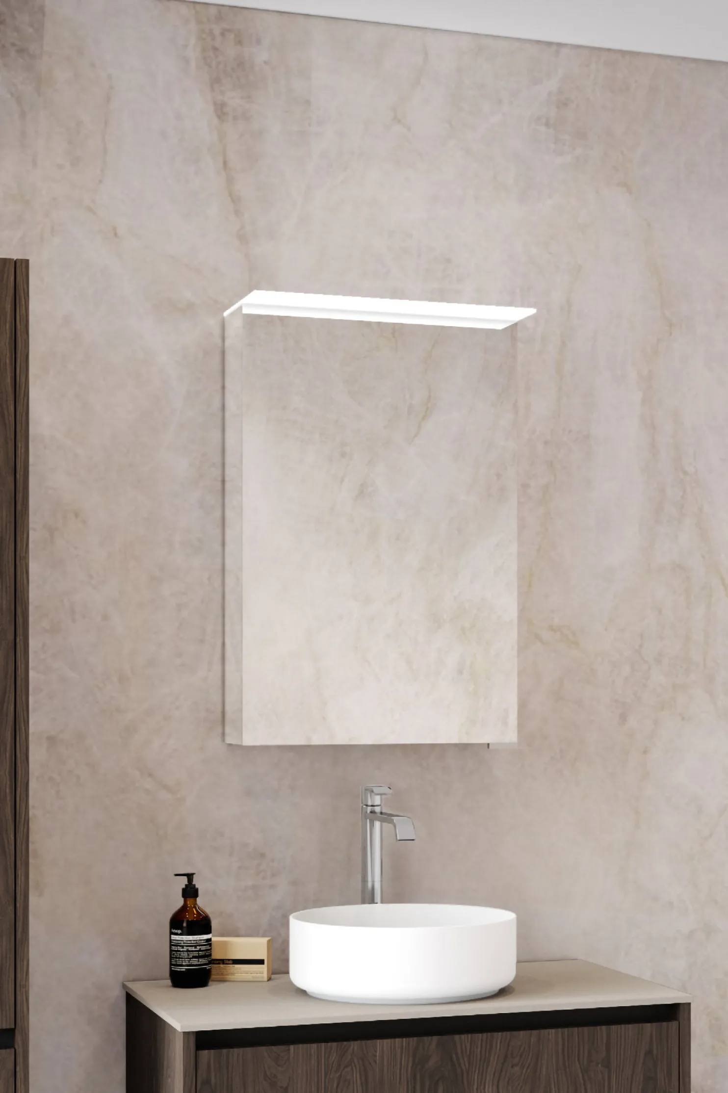 Peilikaappi Hietakari Modena Q10, 470x710 mm, valolipalla ja pistorasialla