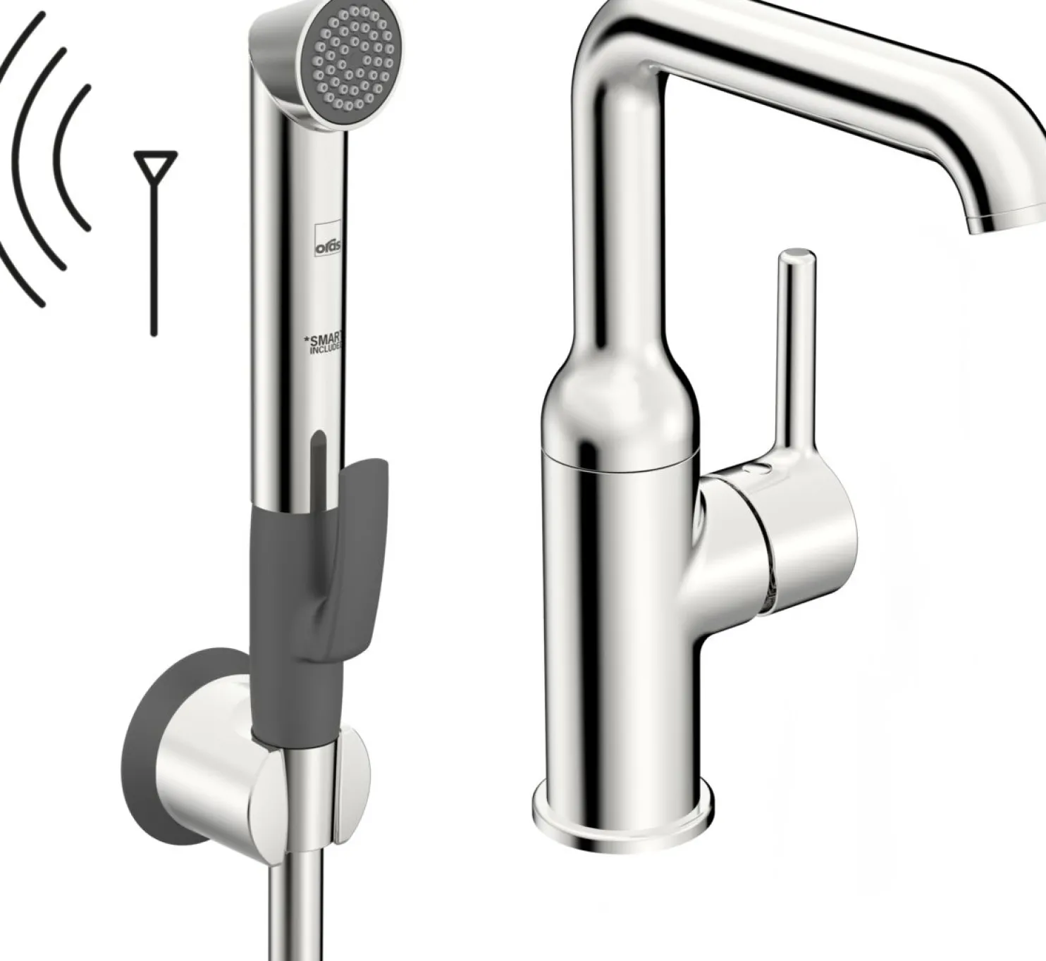 Pesuallashana Oras Optima Style 2615FH Smart Bidetta -käsisuihkulla, 3 V, kromi