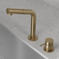 Pesuallashana Scandtap Steel Harmonized B2P Sand, ulosvedettävä juoksuputki, messinki