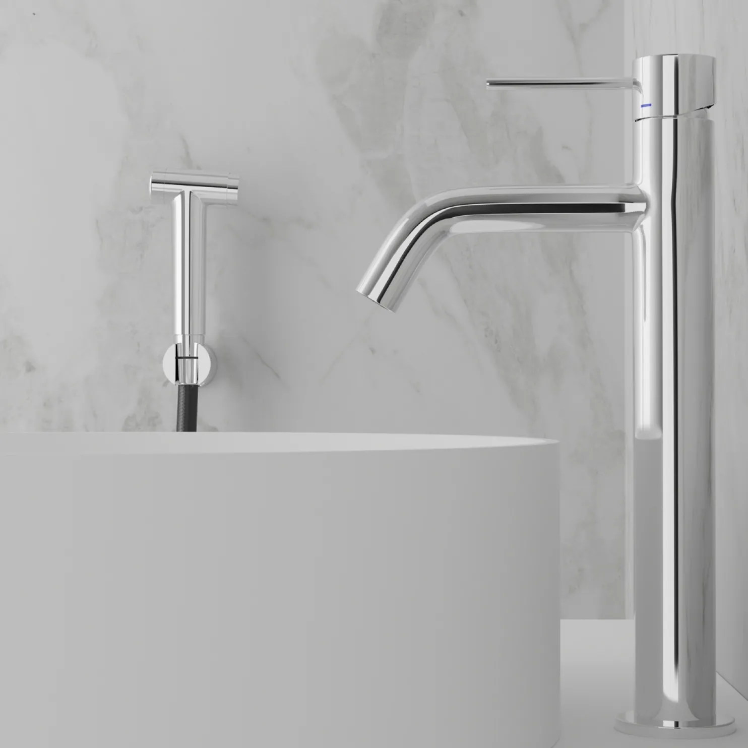 Pesuallashana Scandtap Voyage High B Classic, bideesuihkulla, teräs