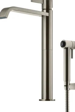 Pesuallashana Tapwell ARM089 Bidé Brushed Nickel, korkea malli, bideesuihkulla, harjattu nikkeli