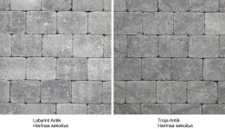 Pihakivi Benders Labyrint/Troja Antik Puolikivi 105x140x50 mm harmaa sekoitus