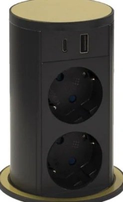 Pistorasia Limente Lift pyöreä USB, tasoon upotettava, IP54