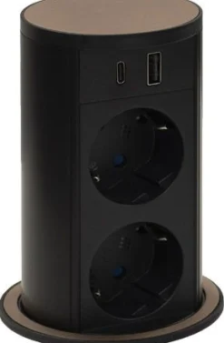 Pistorasia Limente Lift pyöreä USB, tasoon upotettava, IP54