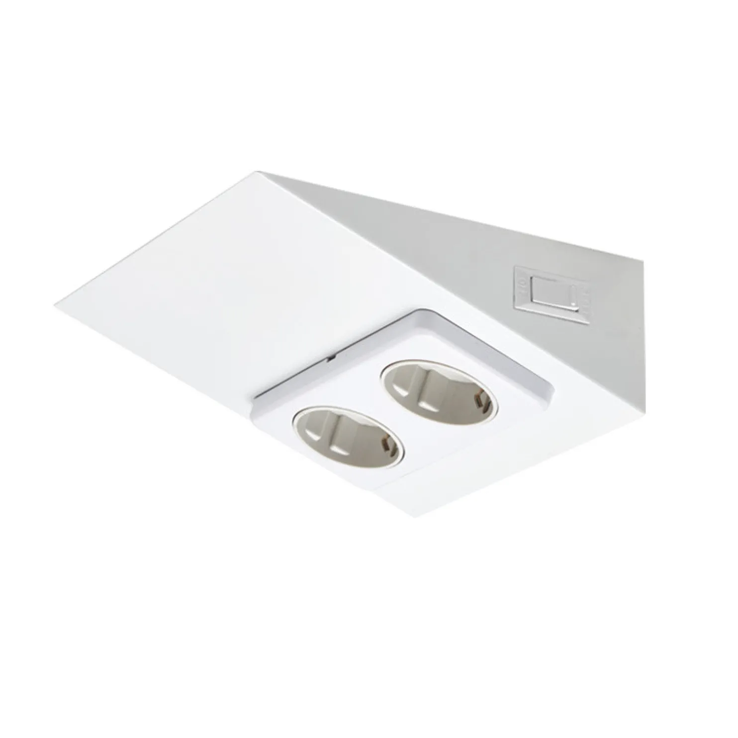 Pistorasia Limente Luna-2 200 W 16 A 230 V 150x164 mm 2-osainen valkoinen kytkimellä