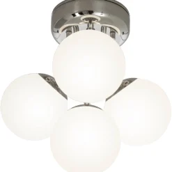 Plafondi Aneta Lighting Nicosia Ø26cm IP44 kromi/opaali