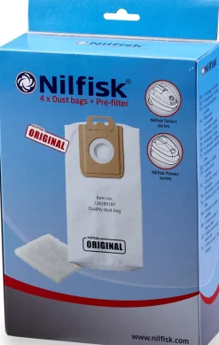 Pölypussi Nilfisk Select, 4 kpl + moottorin suodatin