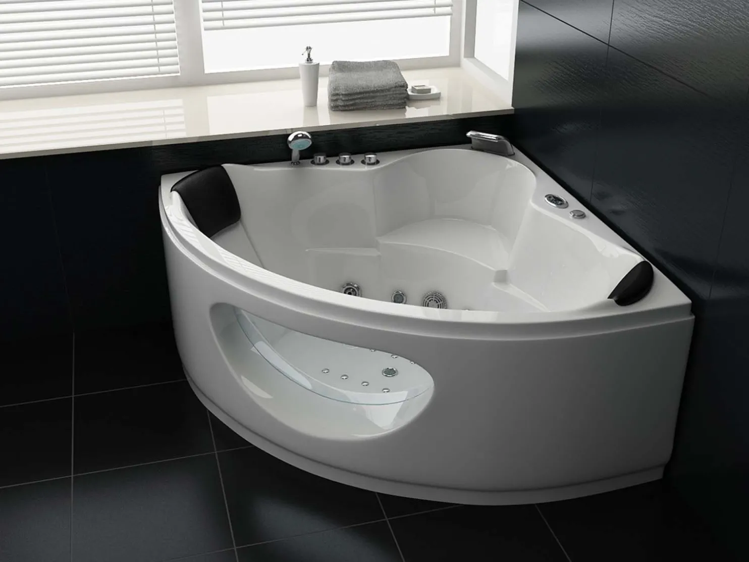 Poreamme Harma Blue Wave 1380 x 1380 x 610 mm valkoinen