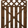 Porttielementti Lehtoharju A30R 900x980/1050 mm kaareva pystylauta + vinoristikko ruskea