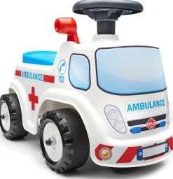 Potkuauto Falk Ambulanssi ride-on, säilytystila, ratti ja äänitorvi