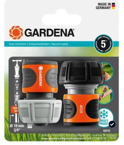 Puutarhaletkun pikaliitinsarja Gardena OGS Ø19 mm sisähanaan