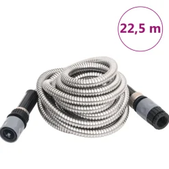 Puutarhaletku suuttimella hopea 0,6" 22,5 m ruostumaton teräs