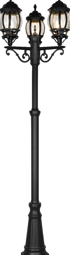Pylväsvalaisin Trio Elvo, 3-os, 240cm, E27 mattamusta