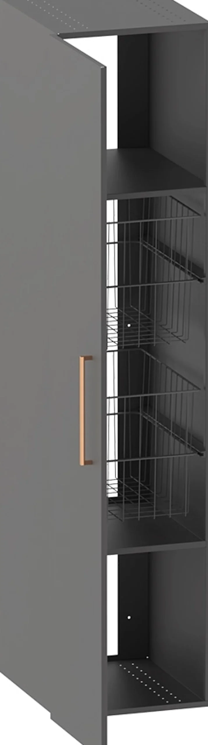 Pyykkikaappi Polaria Solo 390x1700x490mm harmaa