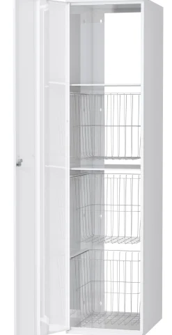 Pyykkikaappi Polaria 300x1700x530 mm vasenkätinen sylinterilukko 3 koria + 2 hyllyä