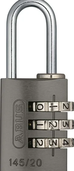 Riippulukko Abus numerokoodilla 20mm 145/20 metalliväri