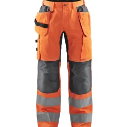 Riipputaskuhousut Blåkläder 1552 Highvis Stretch huomio-oranssi/harmaa