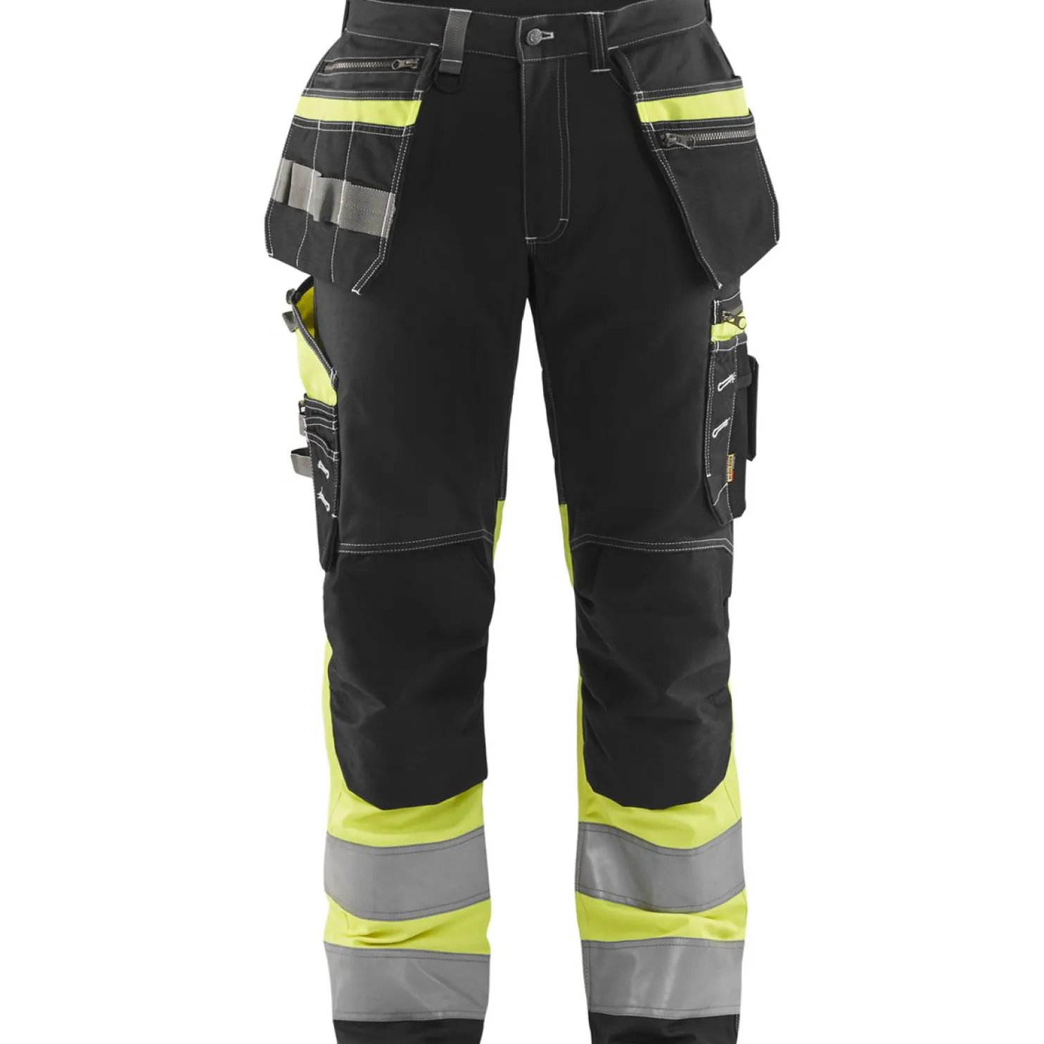 Riipputaskuhousut Blåkläder 1794 Highvis musta/huomioväri