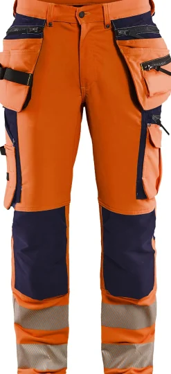 Riipputaskuhousut Blåkläder 1997 Highvis stretch huomioväri/sininen