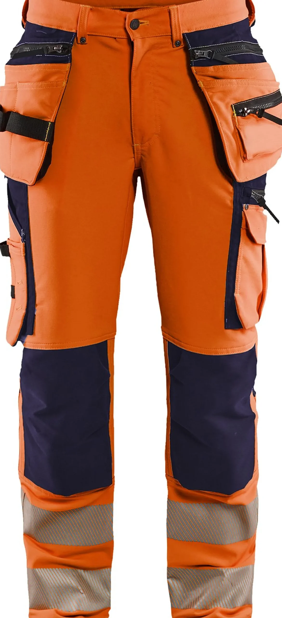 Riipputaskuhousut Blåkläder 1997 Highvis stretch huomioväri/sininen